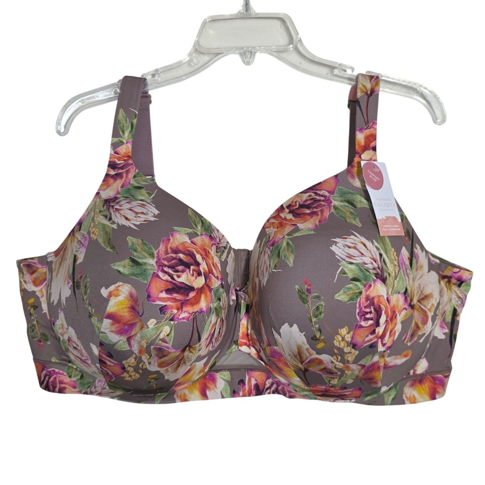 NWT Cacique Womens Comfort Bliss Lightly Lined Full Coverage Bra Size 50DD Taupe